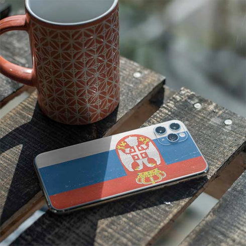 Serbia Flag Distressed iPhone 11 Pro Max Skin